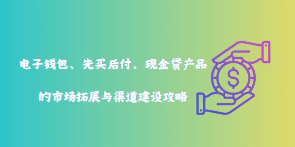 电子钱包、先买后付、现金贷产品的市场拓展与渠道建设攻略