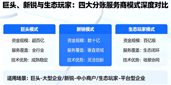 巨头、新锐与生态玩家：四大分账服务商模式深度对比，谁是你的最优解？