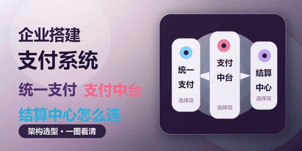 企业搭建支付系统：统一支付、支付中台、结算中心怎么选