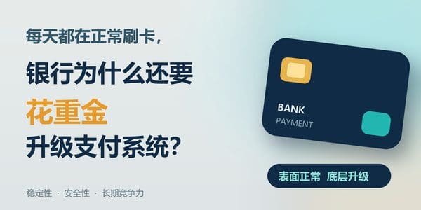 每天都在正常刷卡,银行为什么还要花重金升级支付系统?